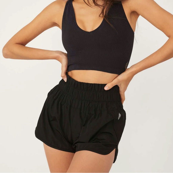 Free People Movement The Way Home High Waisted Lined Athletic Shorts in Black M - Picture 2 of 11